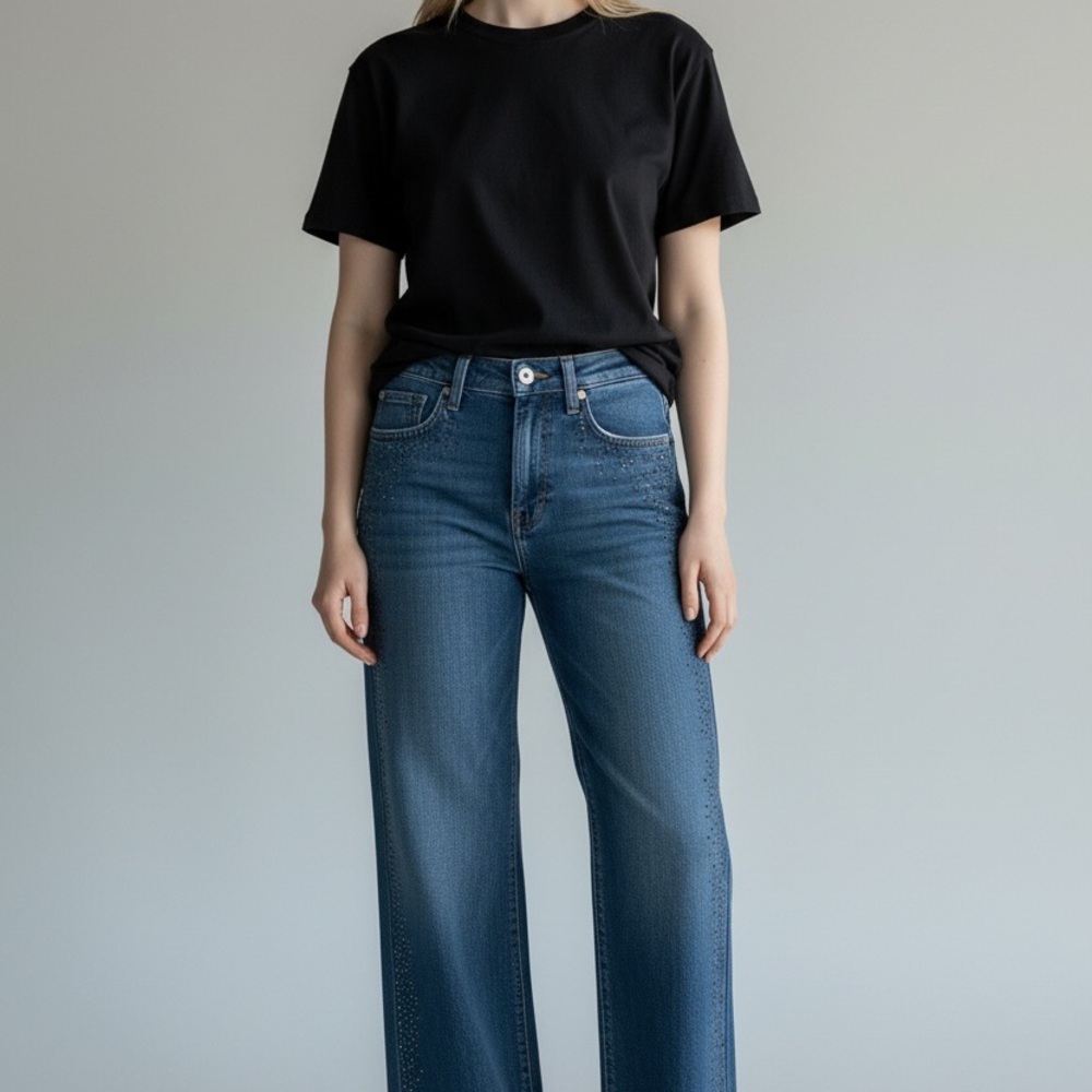 7 For All Mankind Women's Alexa Glen Allen Jeans Rhinestone Sz 24 NWT $298